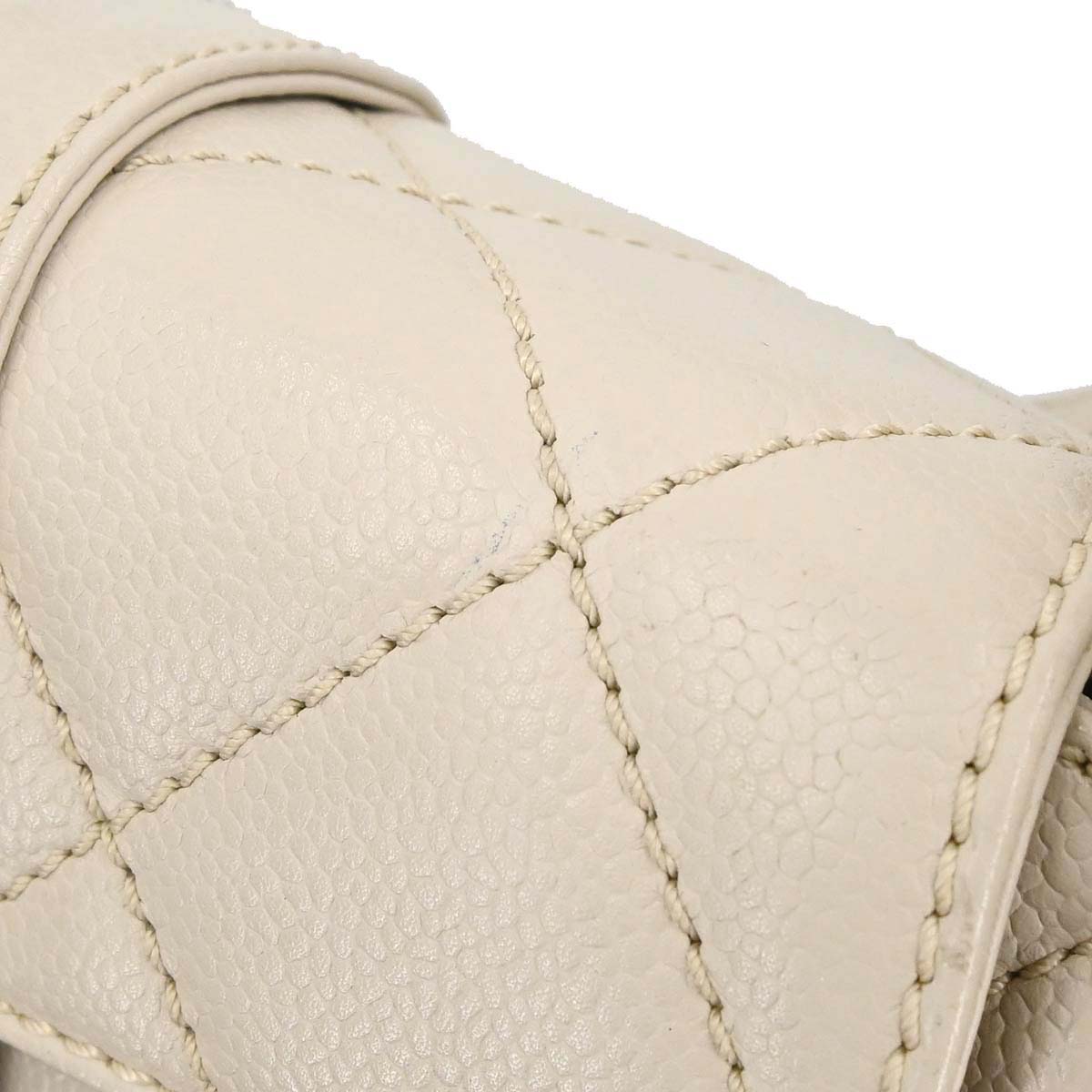 Chanel Ivory Caviar Mademoiselle Lock Handbag