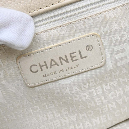 Chanel Ivory Caviar Mademoiselle Lock Handbag