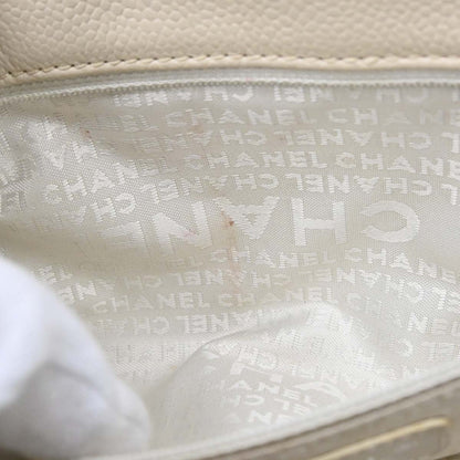 Chanel Ivory Caviar Mademoiselle Lock Handbag