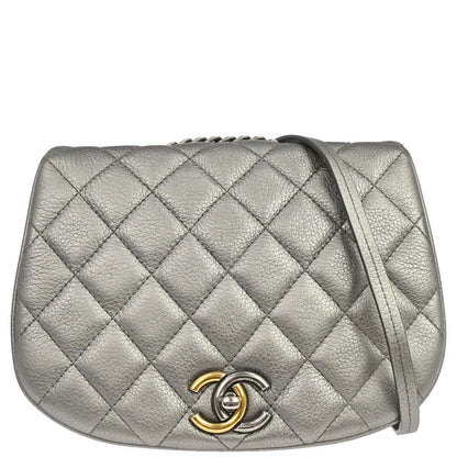 Chanel 2016-2017 Gray Calfskin Casual Pocket Flap Bag Shoulder Bag
