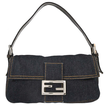 Fendi Navy Denim Baguette Handbag
