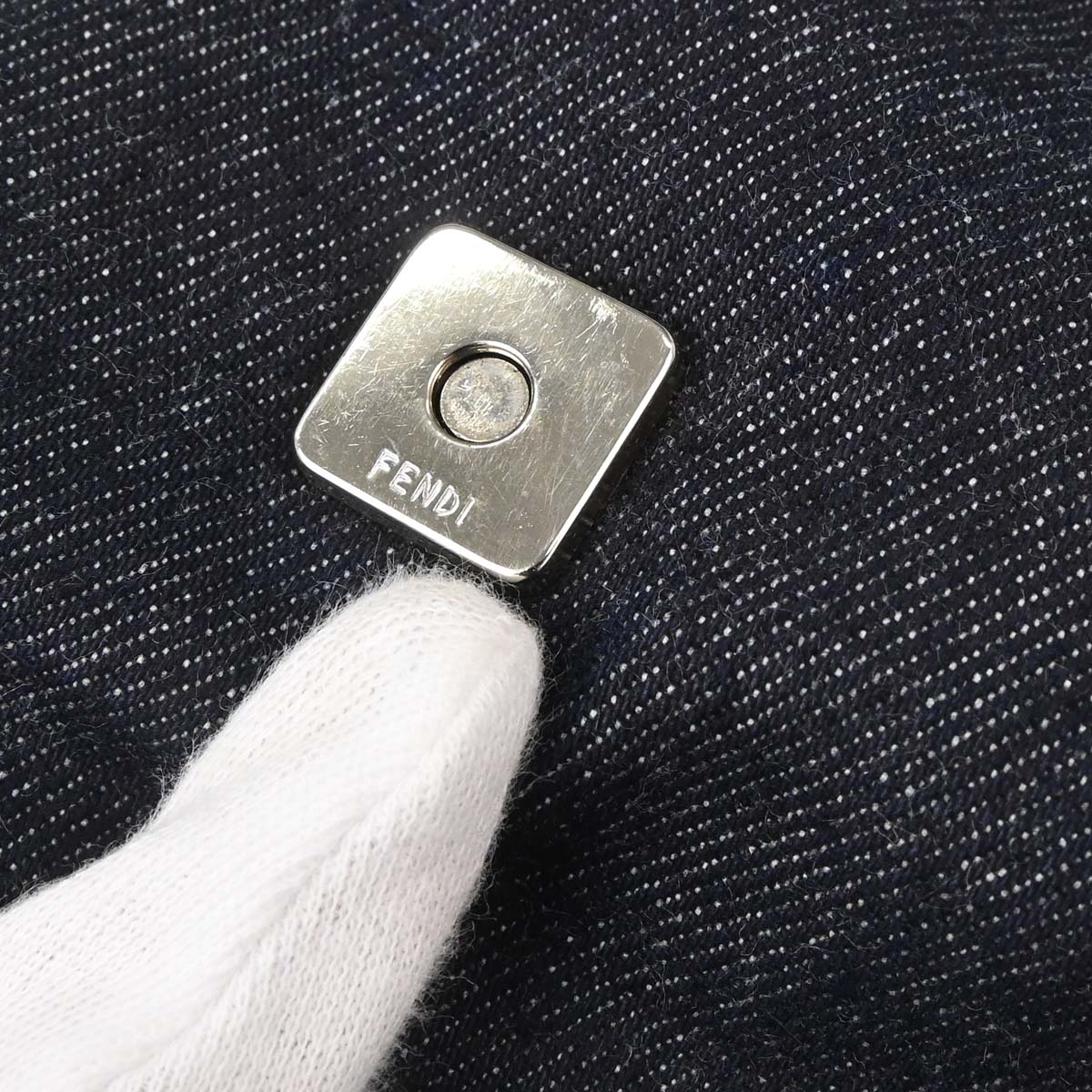 Fendi Navy Denim Baguette Handbag