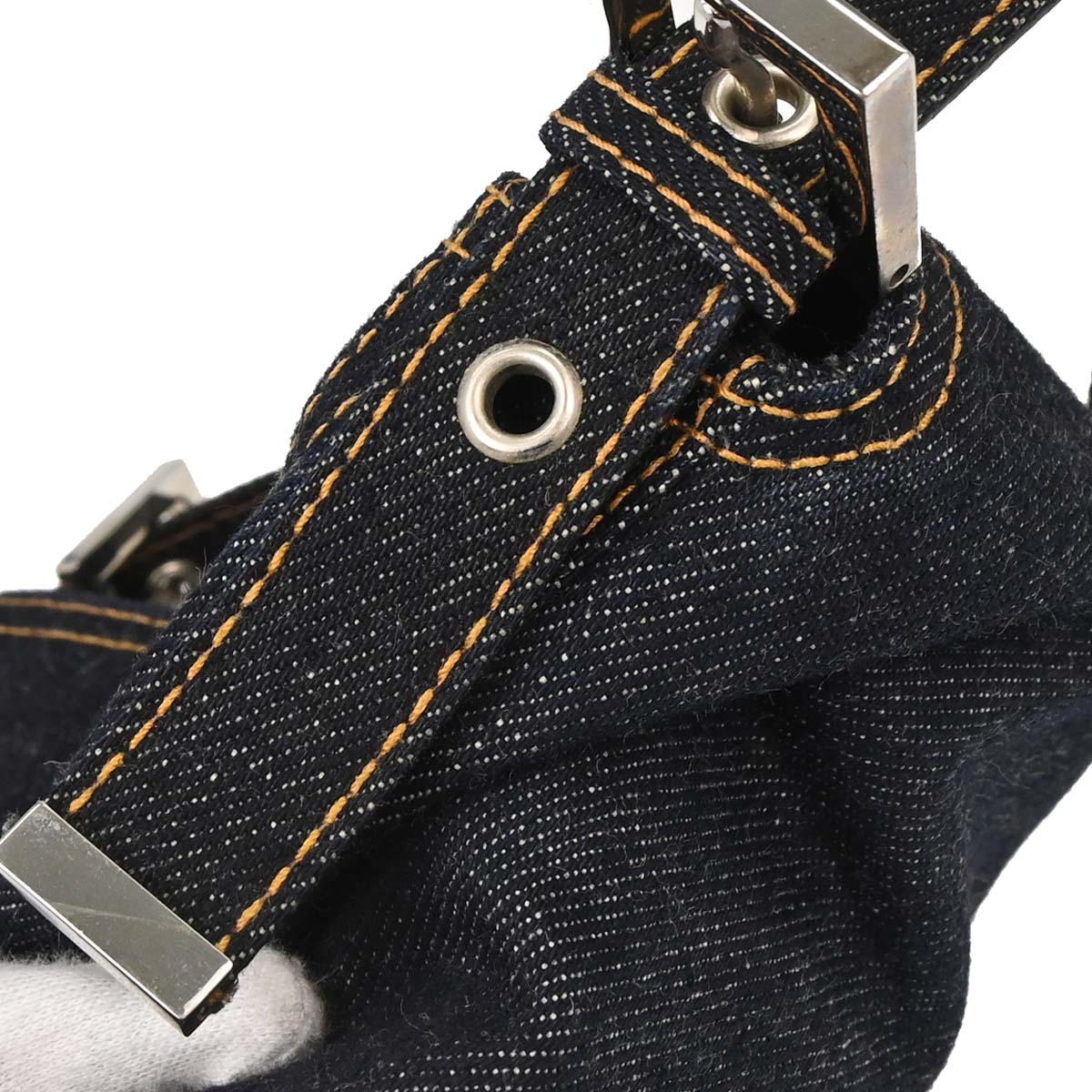 Fendi Navy Denim Baguette Handbag