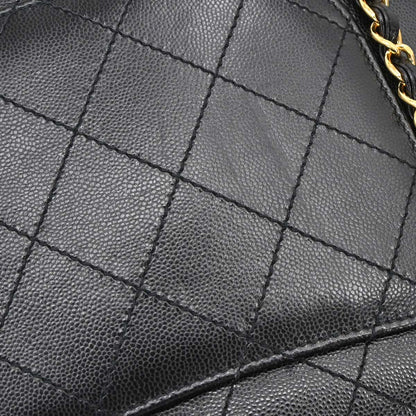 Chanel 1997-1999 Black Caviar Jumbo Classic Single Flap Shoulder Bag