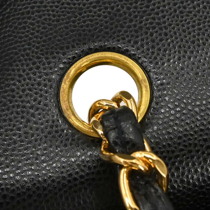 Chanel 1997-1999 Black Caviar Jumbo Classic Single Flap Shoulder Bag