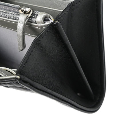 Chanel Black Lambskin Camellia Long Bifold Wallet