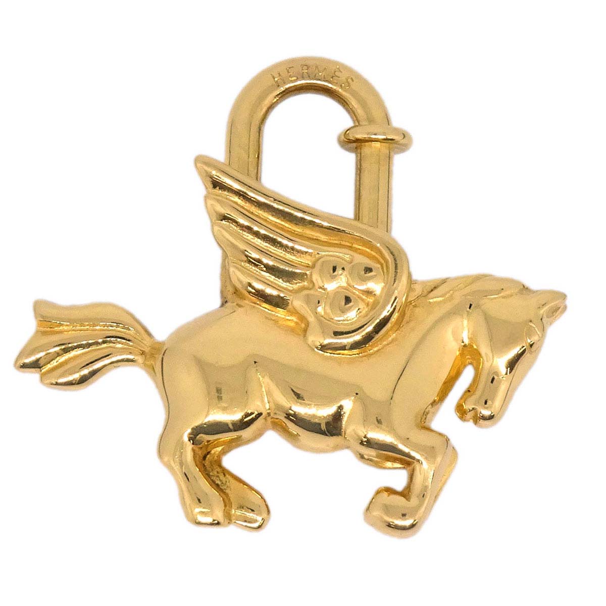 Hermes 1993 Le Cheval Pegasus Cadena Gold Small Good