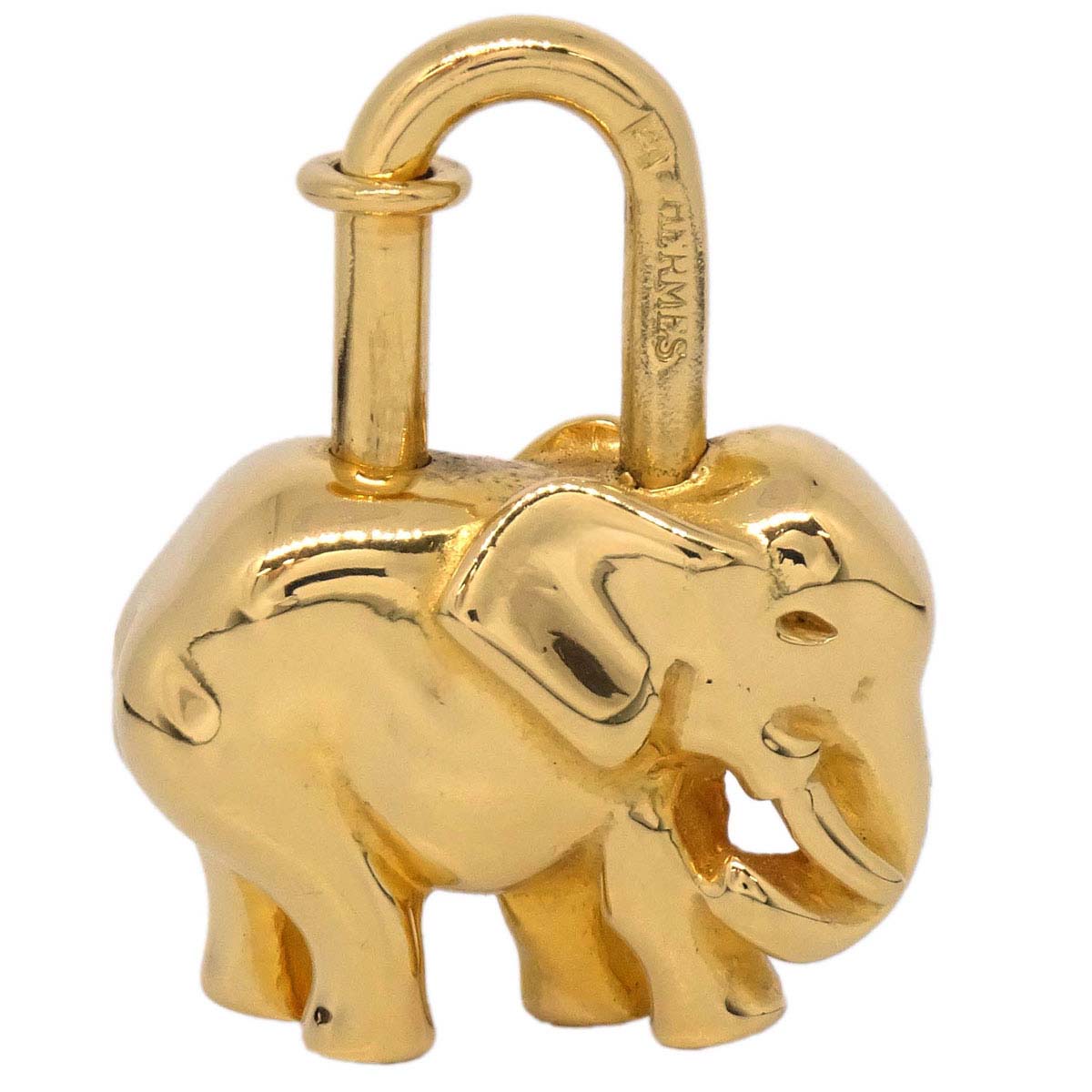 Hermes 1988 Elephant Cadena Gold Small Good