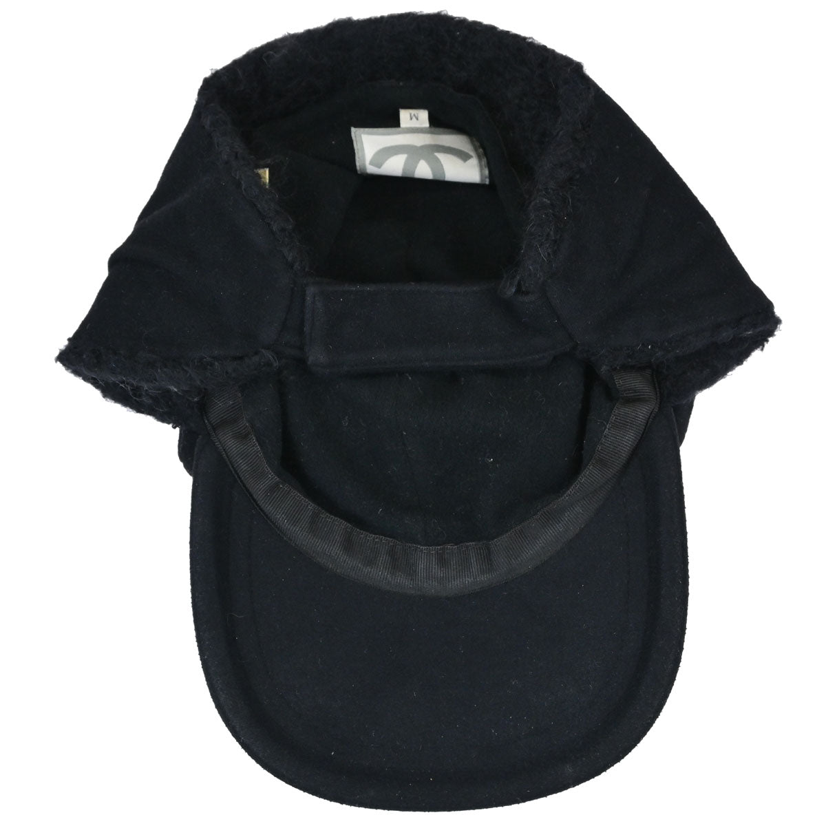 Chanel Sport Line Black #M Trapper Hat Small Good