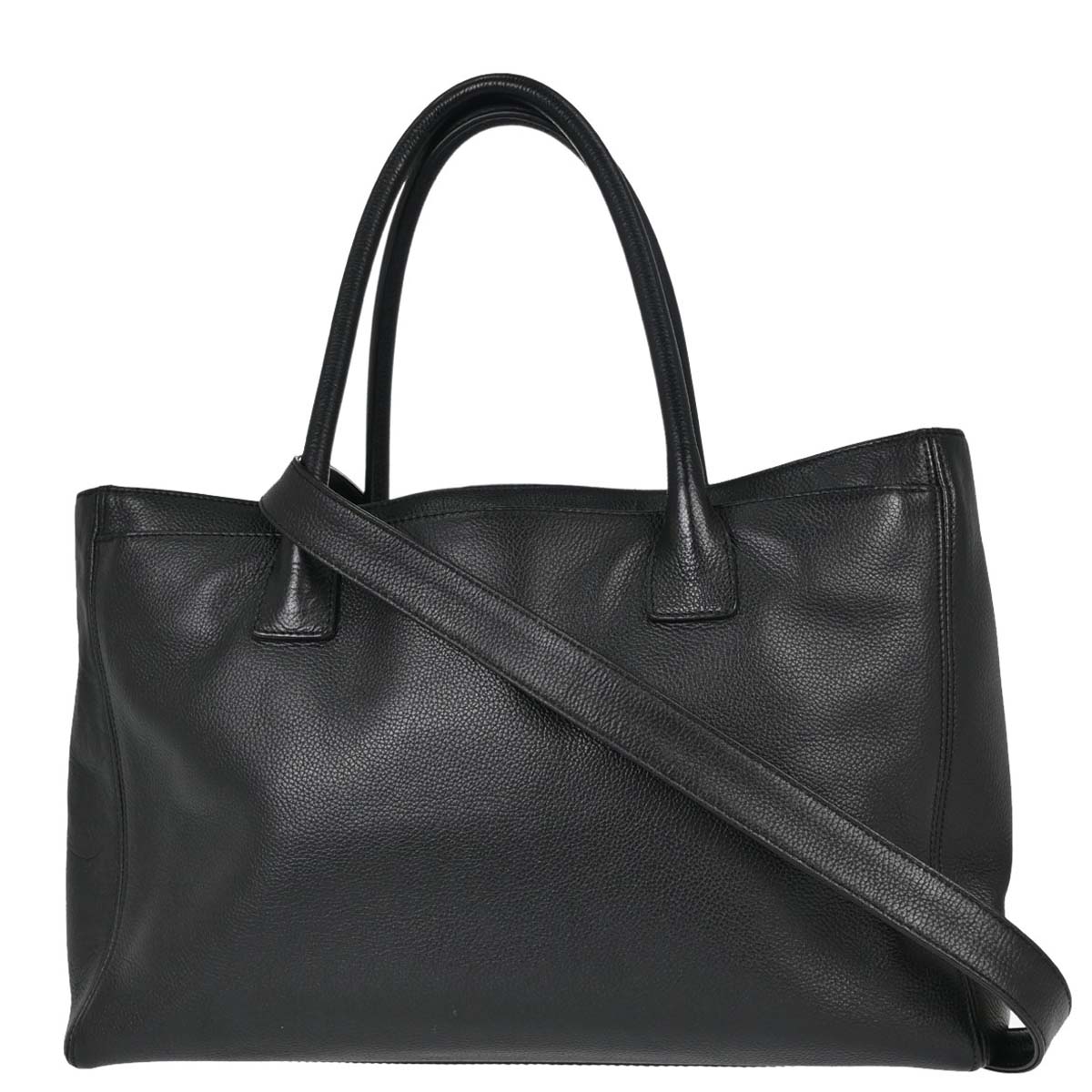 Chanel 2009-2010 Black Calfskin Executive Cerf 2way Shoulder Tote Bag