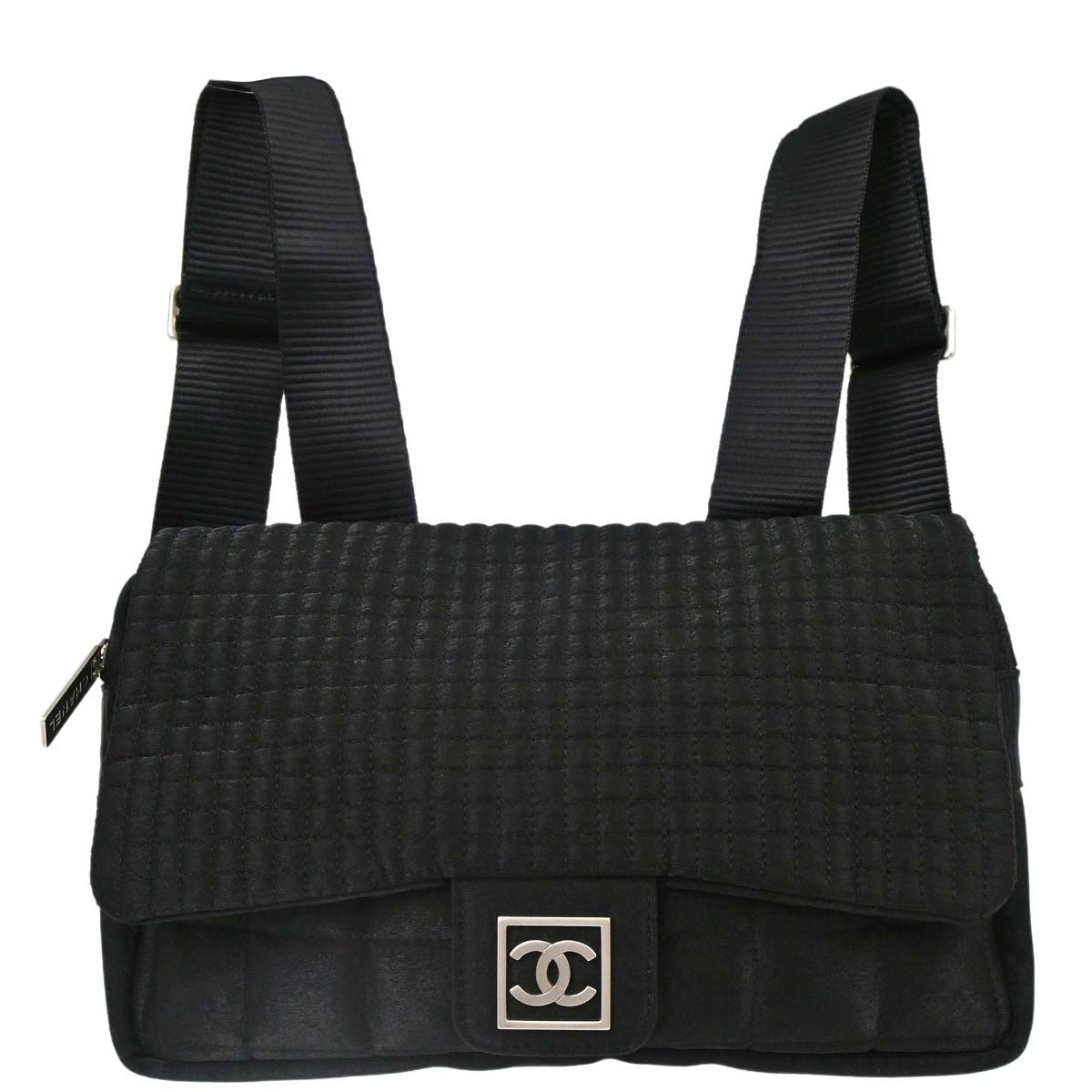 Chanel 2005-2006 Black Nylon Sport Line Choco Bar Backpack