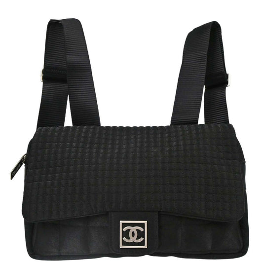 Chanel 2005-2006 Black Nylon Sport Line Choco Bar Backpack