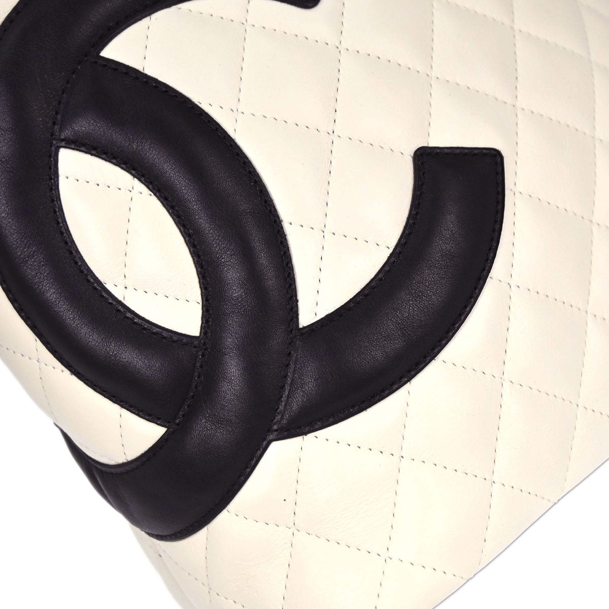 Chanel 2005-2006 White Calfskin Cambon Ligne Tote Handbag