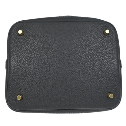 Hermes Black Taurillon Clemence Picotin Lock 22 MM Handbag