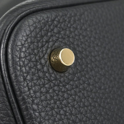 Hermes Black Taurillon Clemence Picotin Lock 22 MM Handbag
