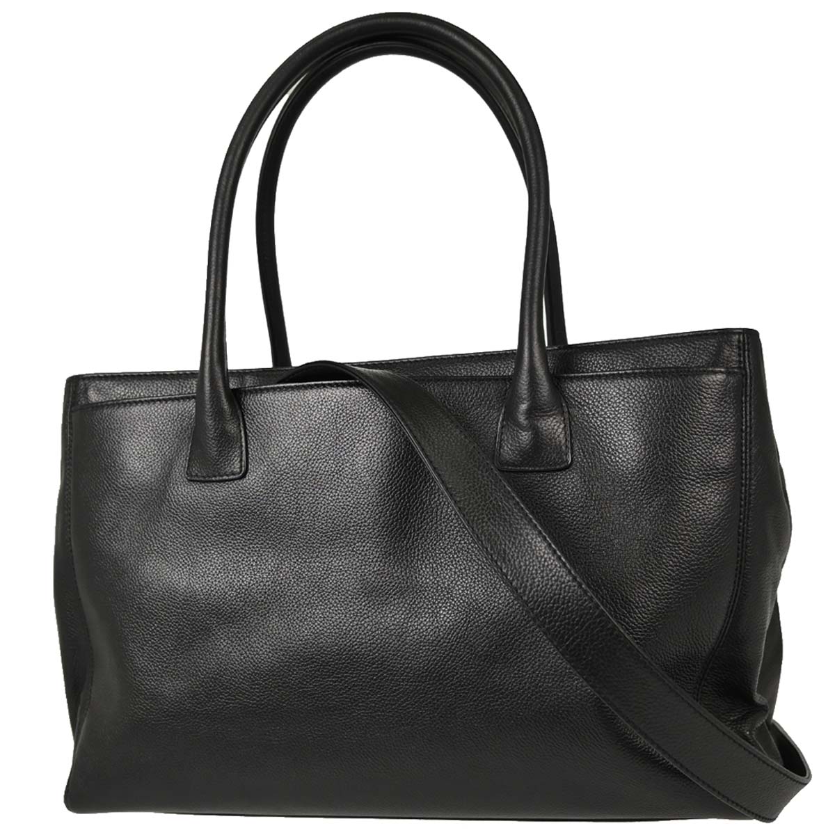 Chanel 2009-2010 Black Calfskin Executive Cerf 2way Shoulder Tote Bag