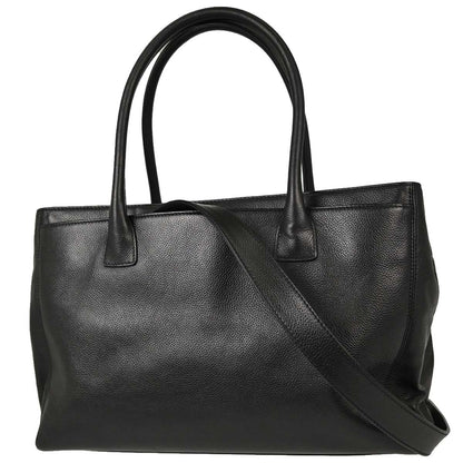 Chanel 2009-2010 Black Calfskin Executive Cerf 2way Shoulder Tote Bag