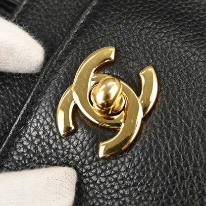 Chanel 2009-2010 Black Calfskin Executive Cerf 2way Shoulder Tote Bag