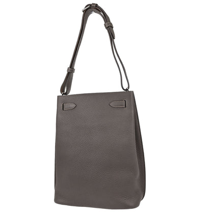 Hermes Etain Taupe Gray Taurillon Verso So Kelly 22 Shoulder Bag