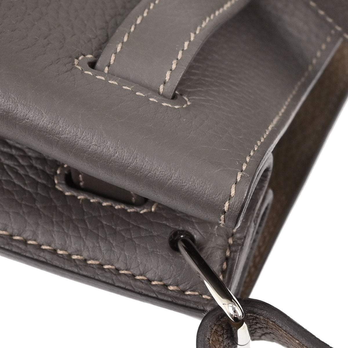 Hermes Etain Taupe Gray Taurillon Verso So Kelly 22 Shoulder Bag