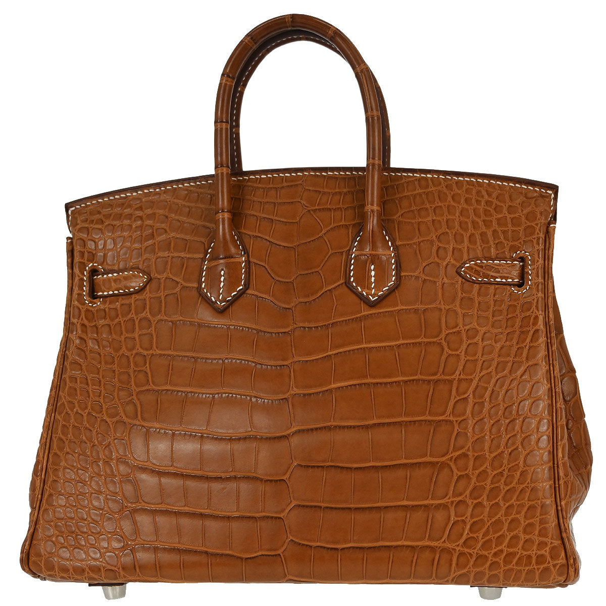 Hermes * Gold Matt Alligator Birkin 25 Handbag