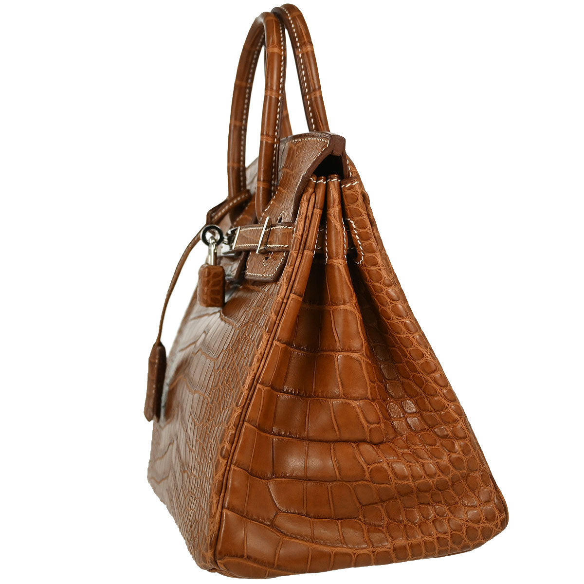 Hermes * Gold Matt Alligator Birkin 25 Handbag