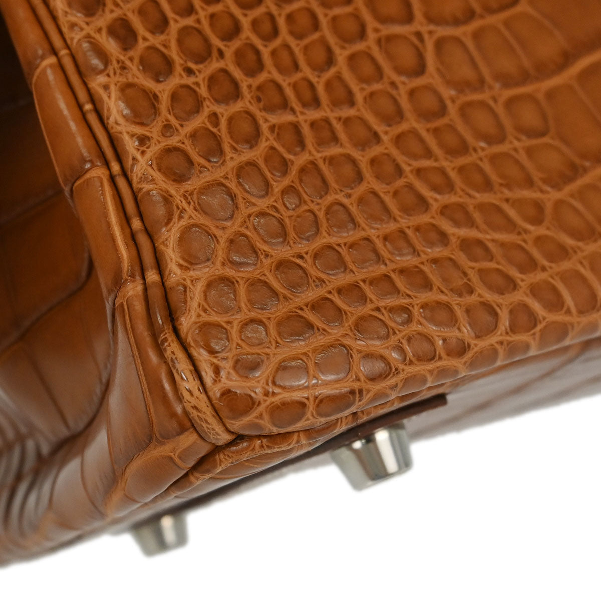 Hermes * Gold Matt Alligator Birkin 25 Handbag