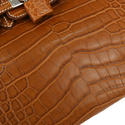 Hermes * Gold Matt Alligator Birkin 25 Handbag