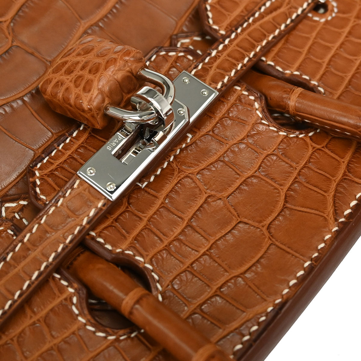 Hermes * Gold Matt Alligator Birkin 25 Handbag