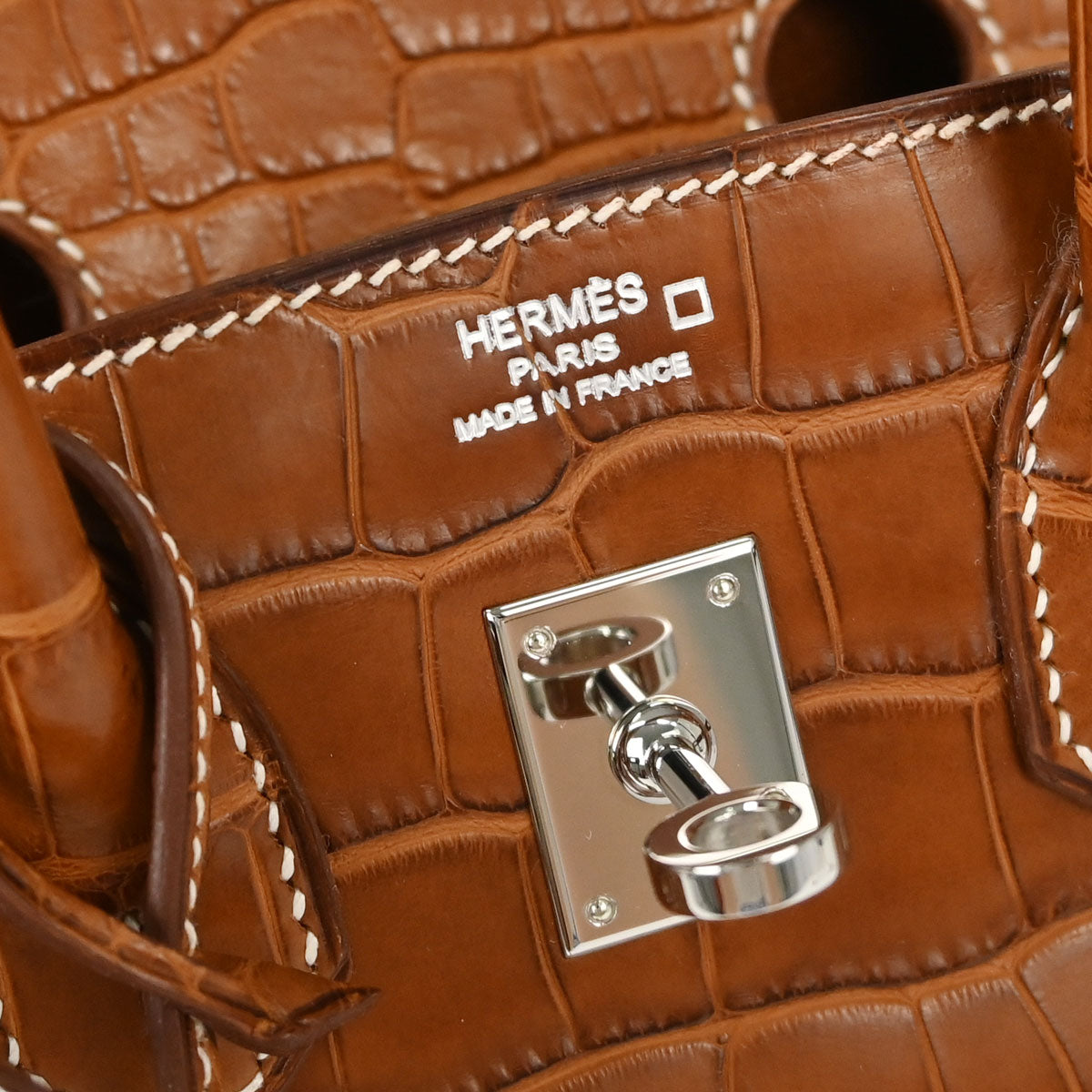 Hermes * Gold Matt Alligator Birkin 25 Handbag