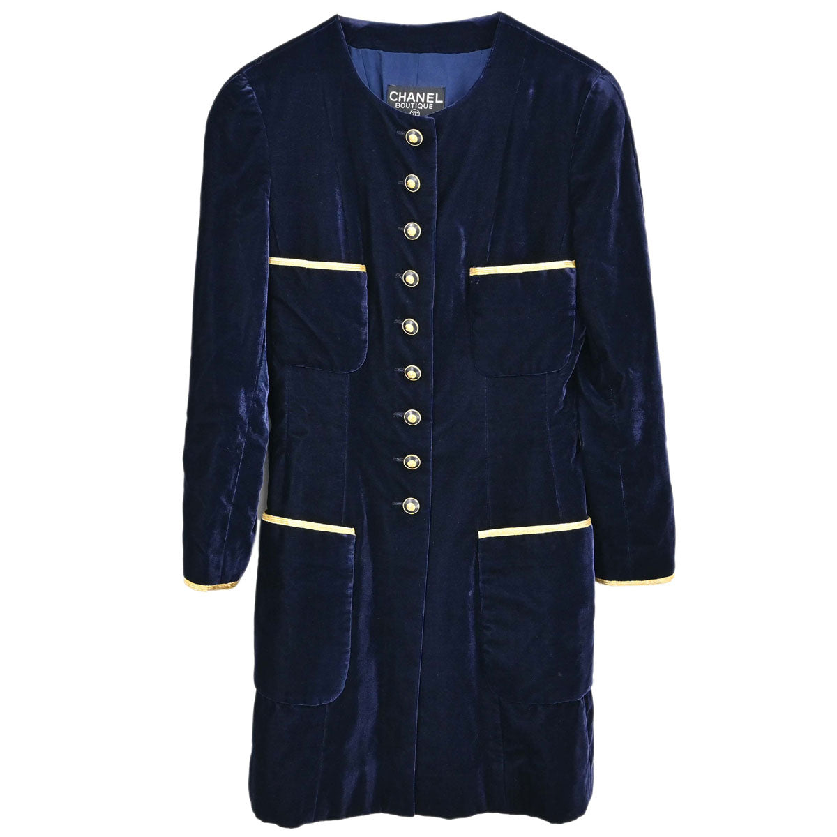 Chanel 1993 Collarless Jacket Navy #38