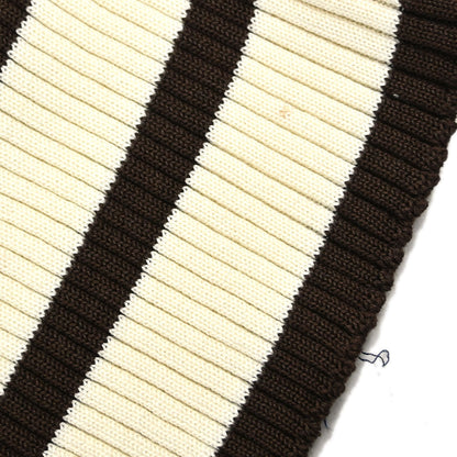 Chanel 1998 Short Sleeve Border Top Ivory Brown #38