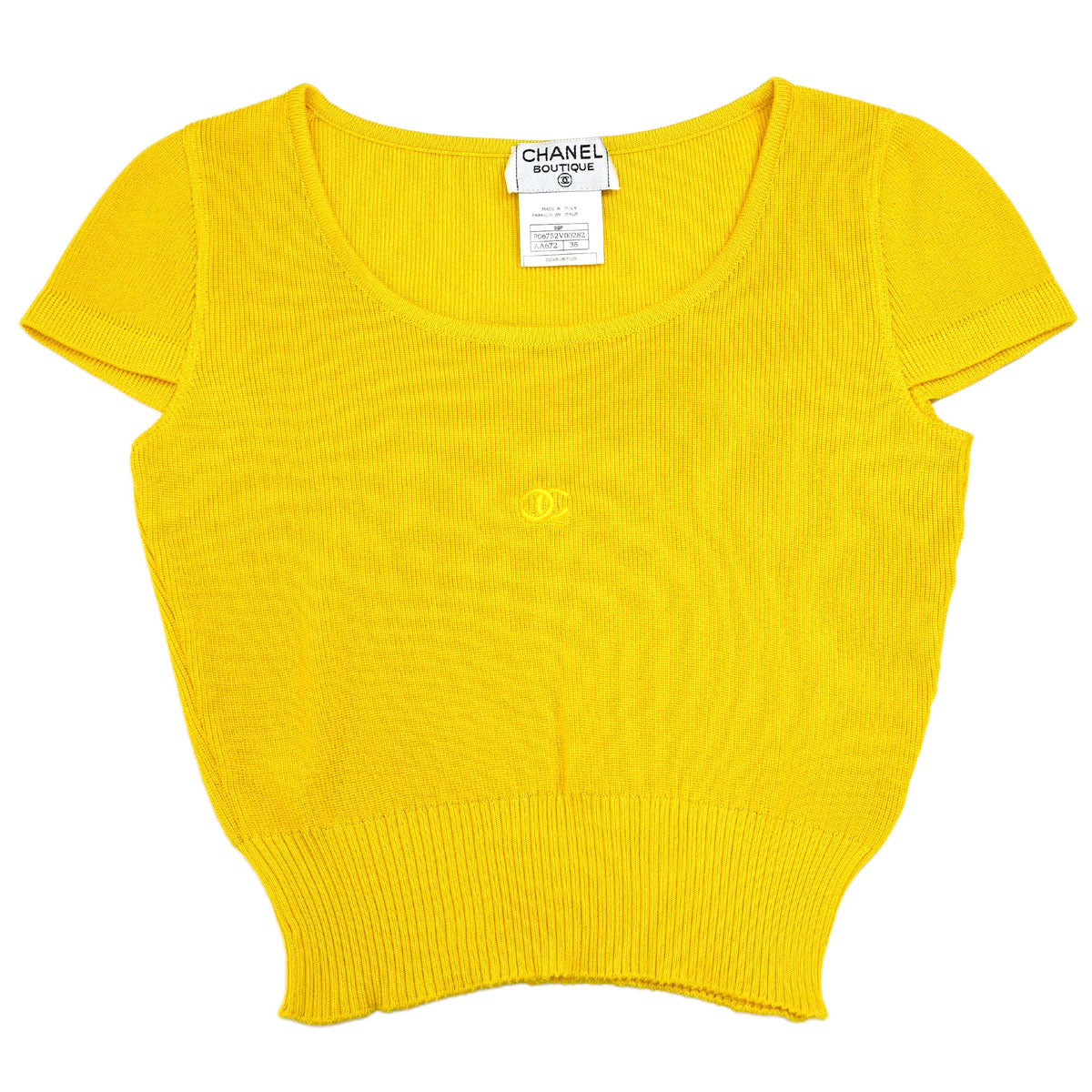 Chanel 1996 Short Sleeve Top Yellow #38