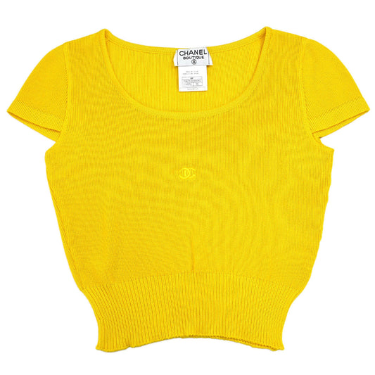 Chanel 1996 Short Sleeve Top Yellow #38