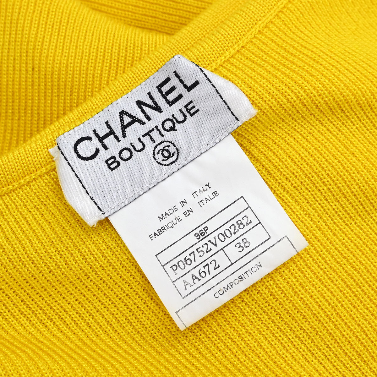 Chanel 1996 Short Sleeve Top Yellow #38