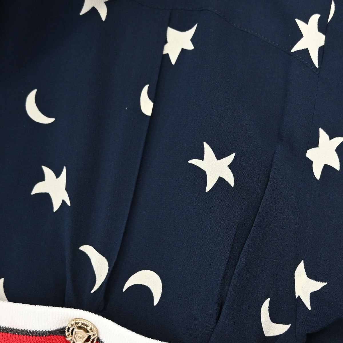 Chanel 2008 Short Sleeve American Flag Polo Shirt Top Navy Red #40
