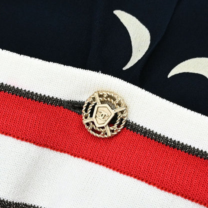 Chanel 2008 Short Sleeve American Flag Polo Shirt Top Navy Red #40