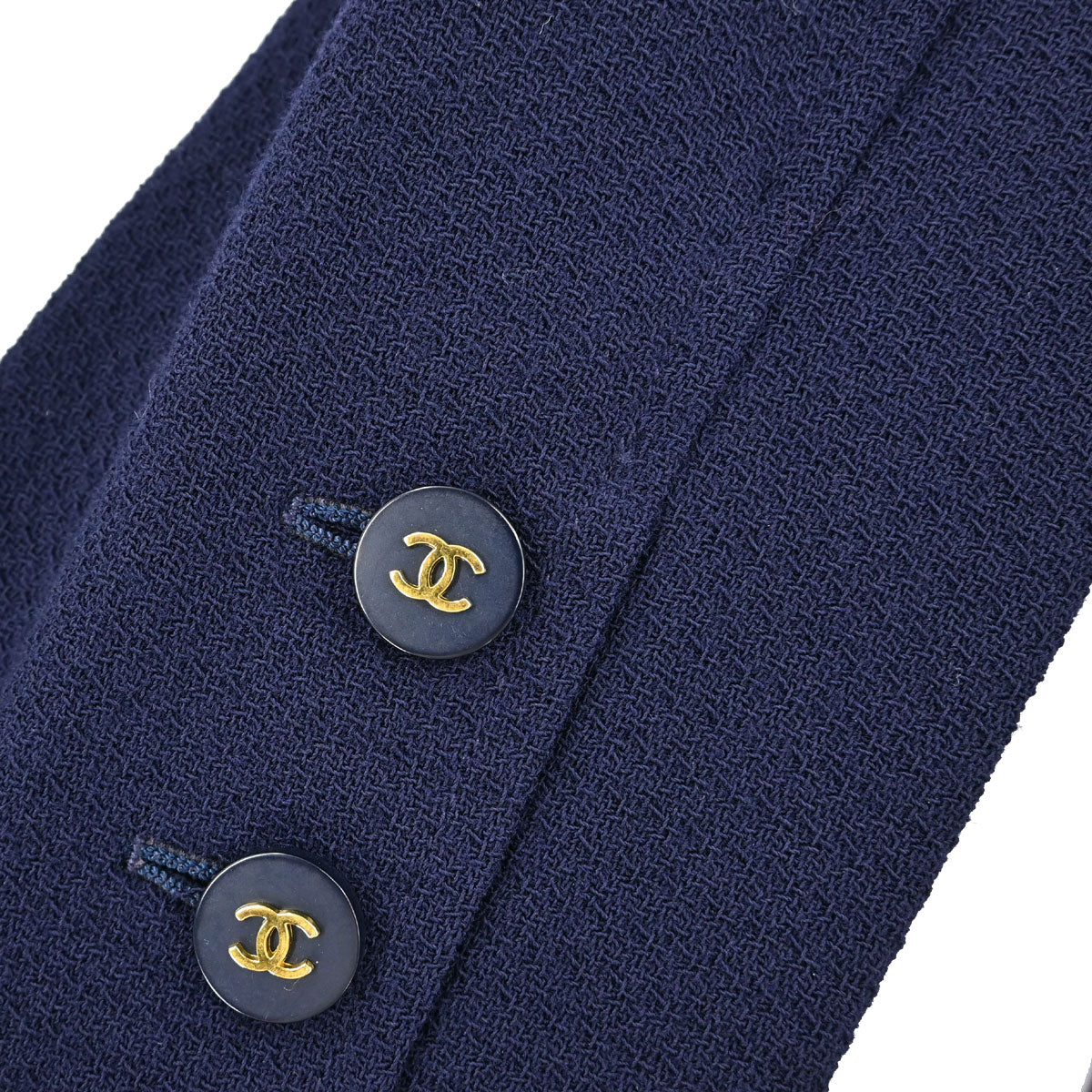 Chanel 1994 Collarless Coat Navy #40