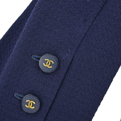 Chanel 1994 Collarless Coat Navy #40