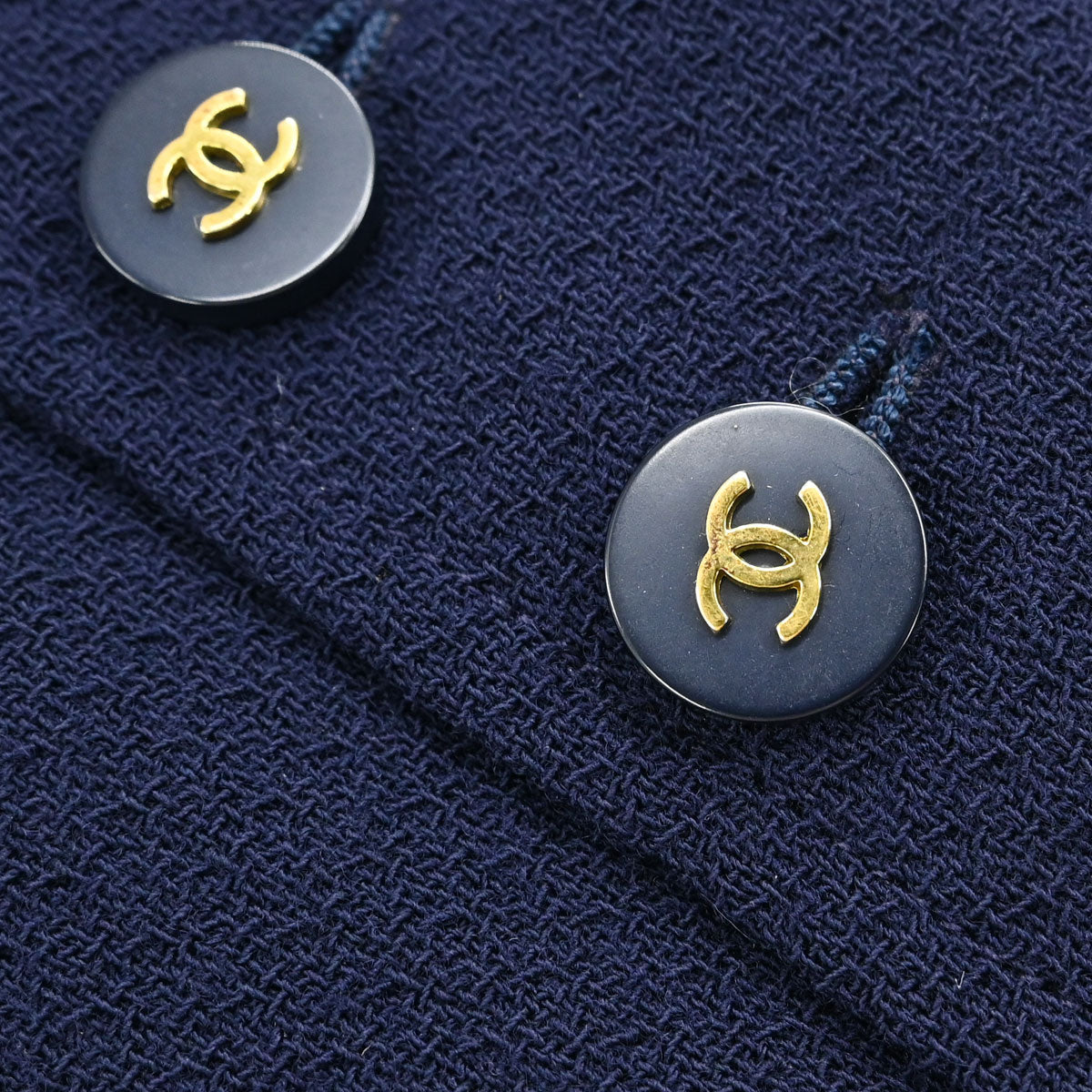 Chanel 1994 Collarless Coat Navy #40