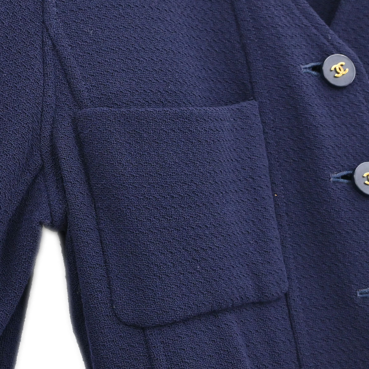 Chanel 1994 Collarless Coat Navy #40