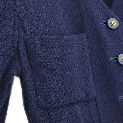Chanel 1994 Collarless Coat Navy #40