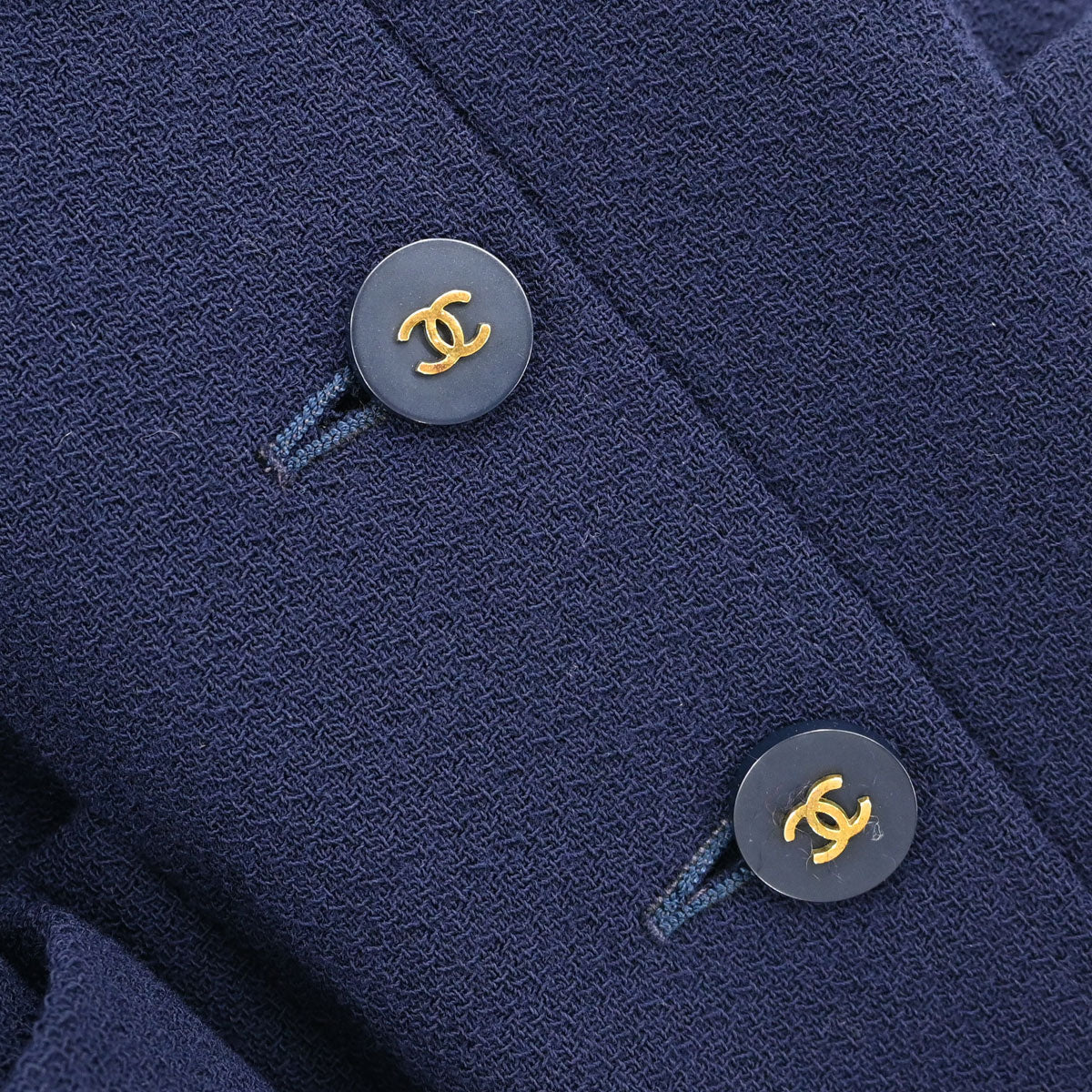 Chanel 1994 Collarless Coat Navy #40