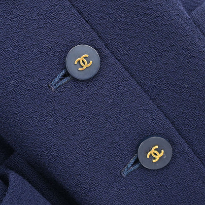 Chanel 1994 Collarless Coat Navy #40