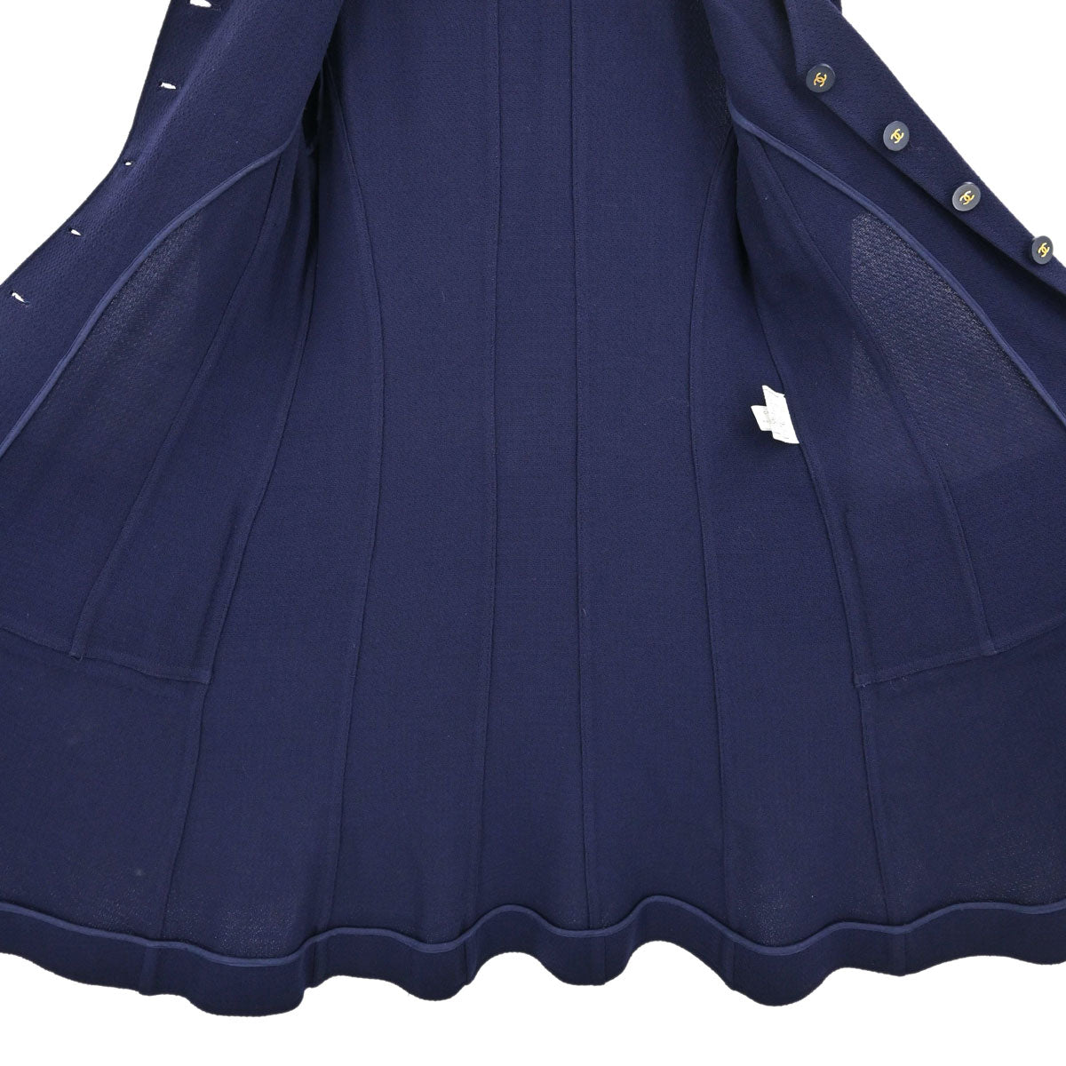 Chanel 1994 Collarless Coat Navy #40