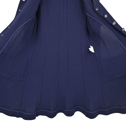 Chanel 1994 Collarless Coat Navy #40