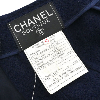 Chanel 1994 Collarless Coat Navy #40