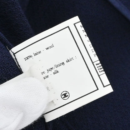 Chanel 1994 Collarless Coat Navy #40