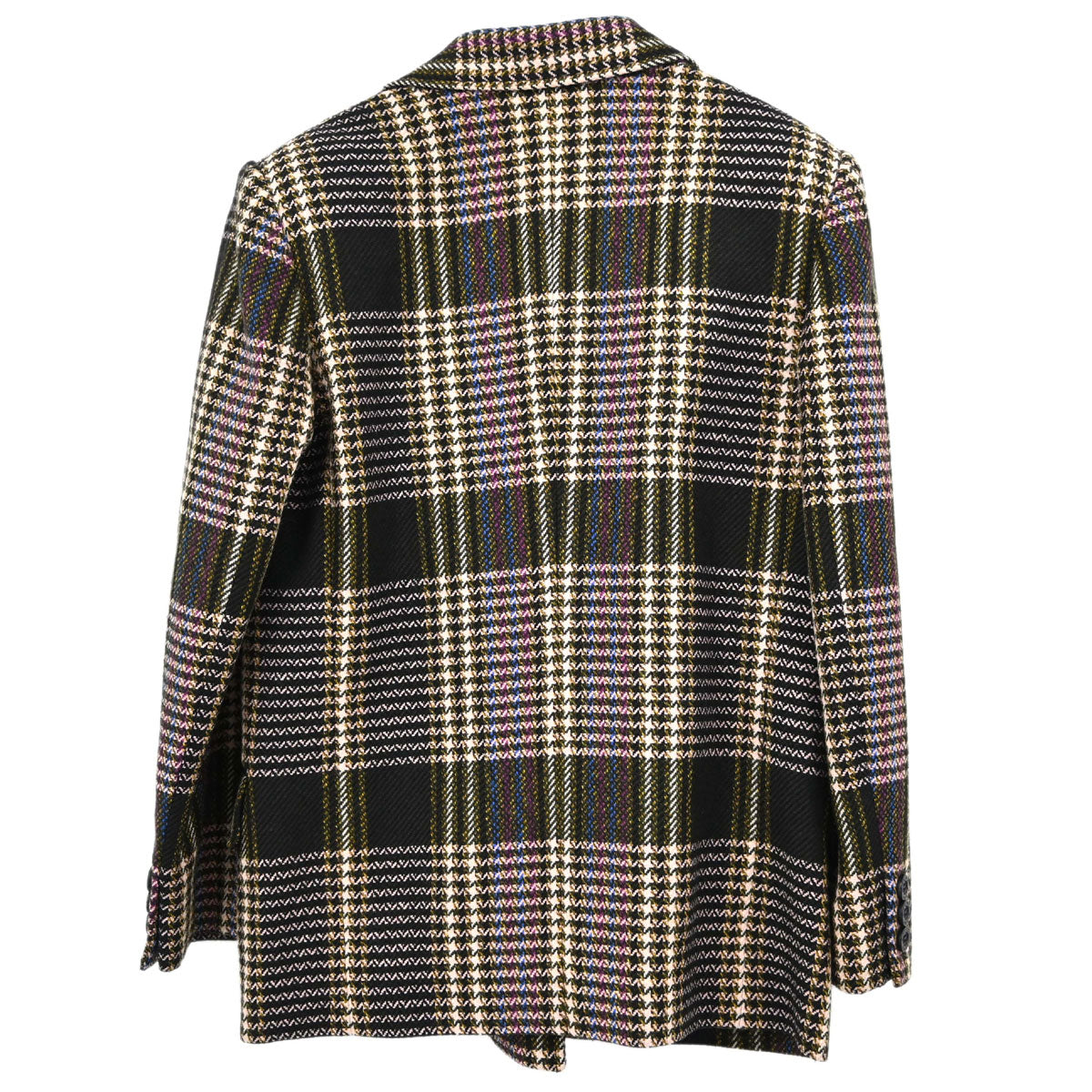 Celine Double Breasted Tweed Jacket Black Brown #40