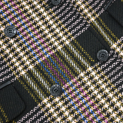 Celine Double Breasted Tweed Jacket Black Brown #40